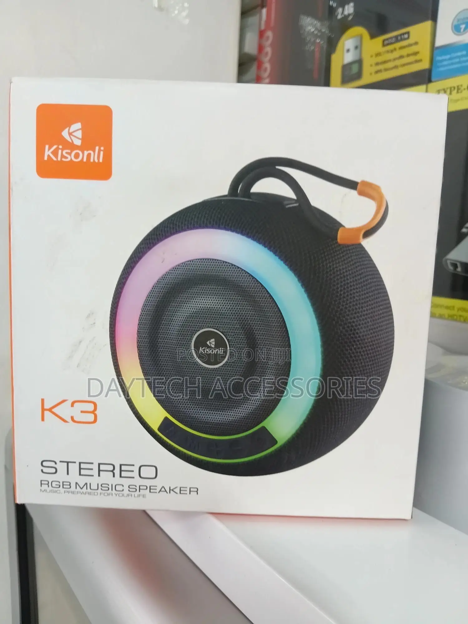 This Is a Kisonli Portable Bluetooth Speaker With RGB Lighting.