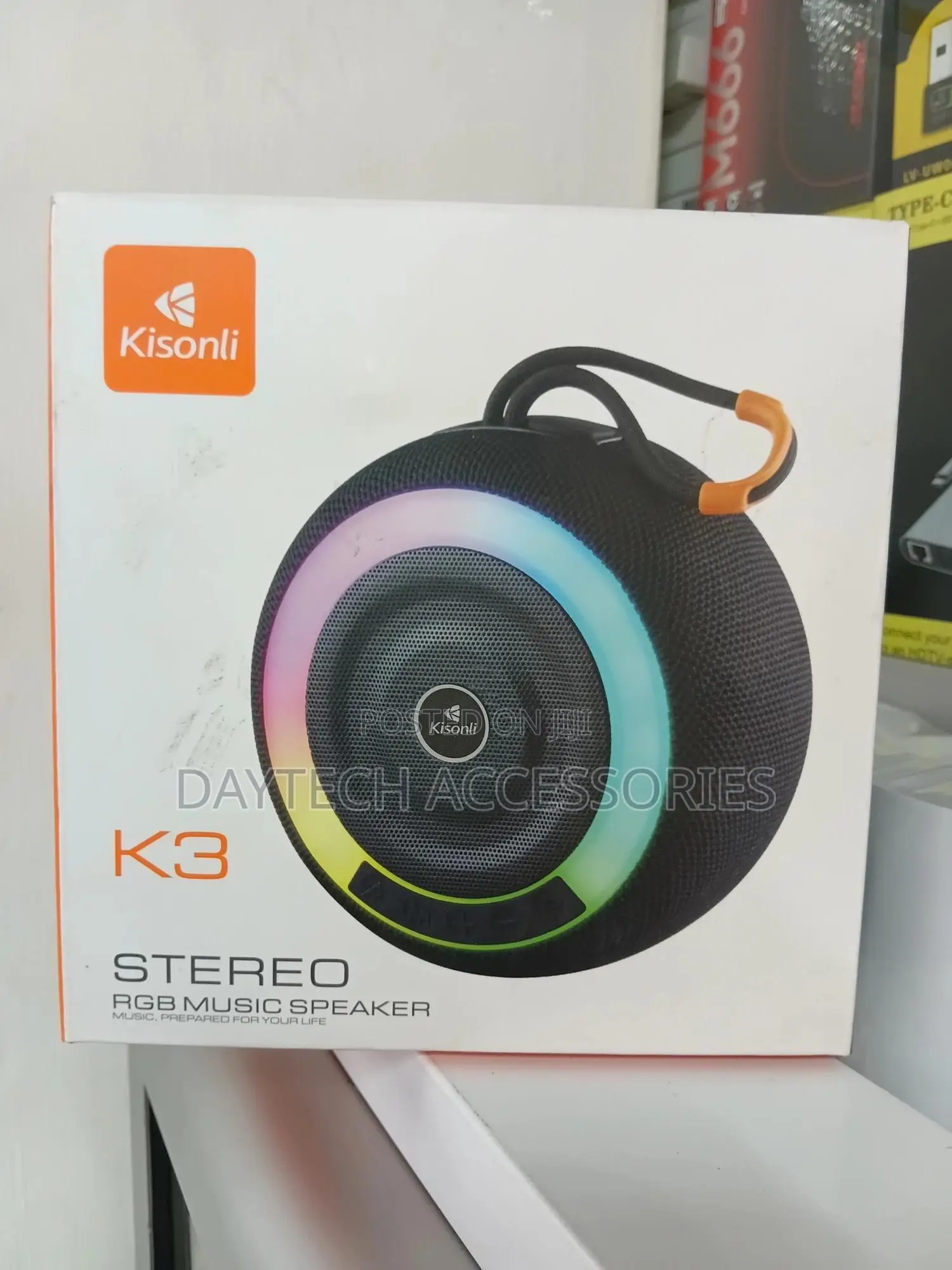 This Is a Kisonli Portable Bluetooth Speaker With RGB Lighting.