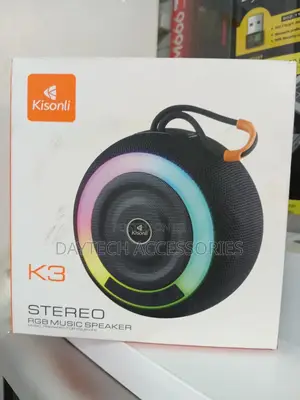 Kisonli Bluetooth Speaker With Deep Bass / Aux / Usb / RGB Light