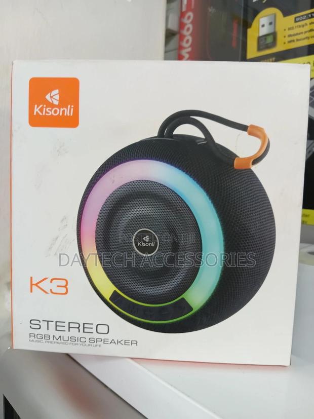 Kisonli Bluetooth Speaker With Deep Bass / Aux / Usb / RGB Light - thumbnail 2