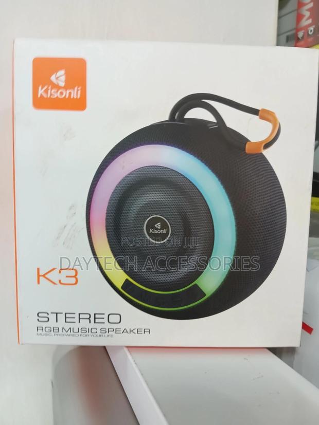 Kisonli 8w Stereo RGB Bluetooth Speaker - Black