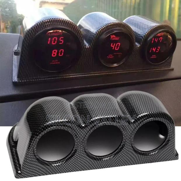 Triple Gauge Holder With Carbonfiber Print - thumbnail 2