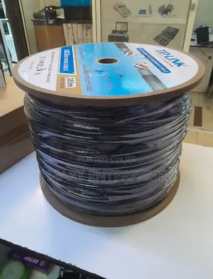 Cat 6 Outdoor Ethernet Cable - 305m, Uv Shielded, Black, Stp, 1000mbps