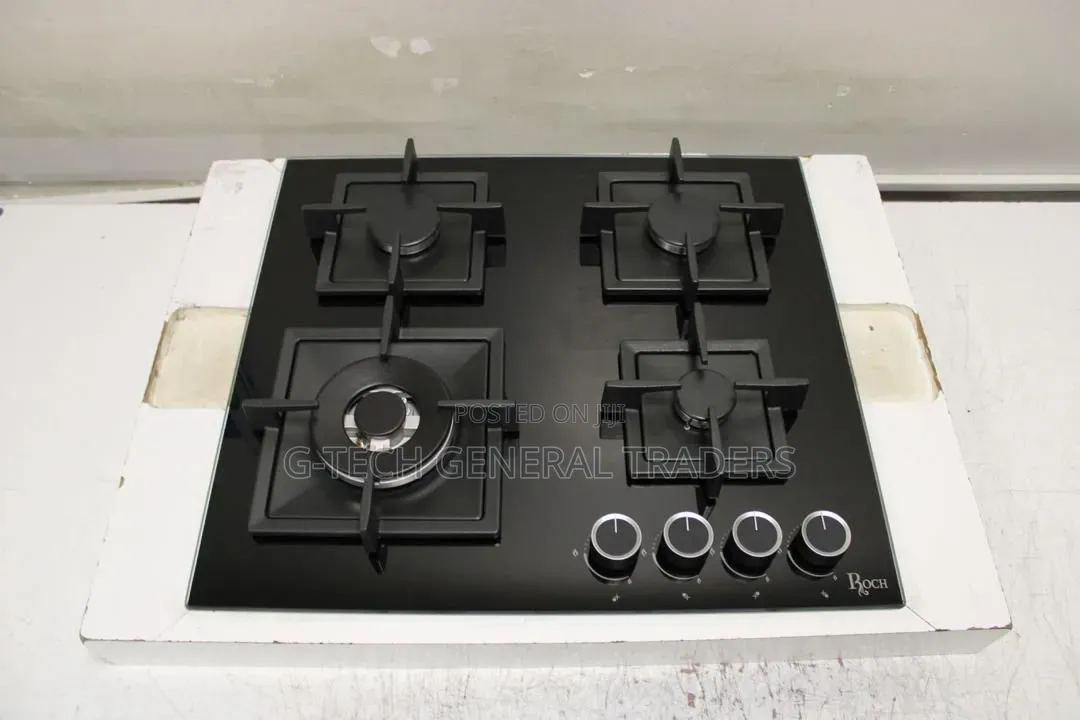 Roch 4burner Auto Ignition Inbuilt Burner With Gas Sensor -Black