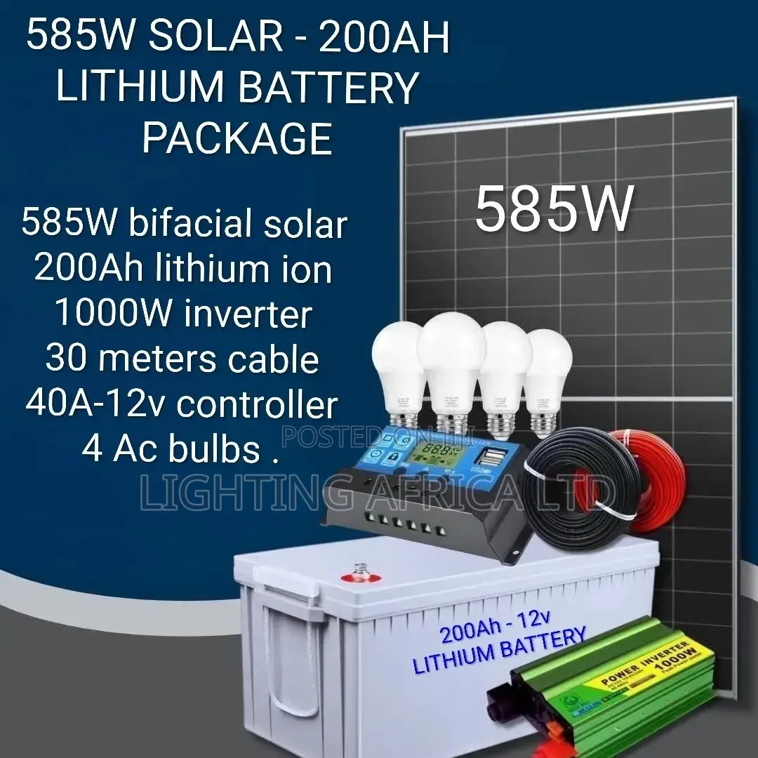 585w Solar - 200ah Lithium - 1000w Inverter - 40a Mppt Full Kit