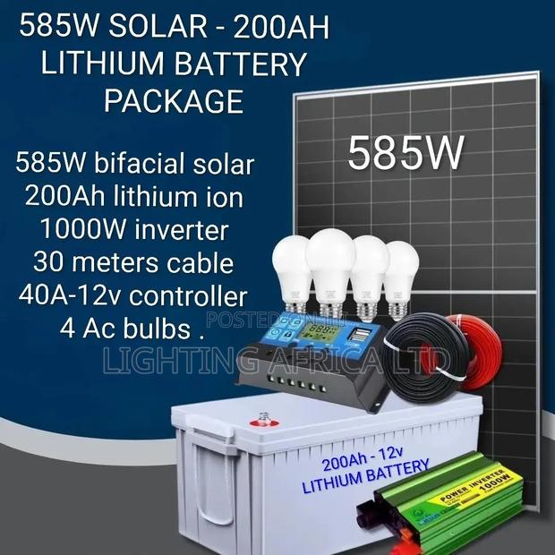 585w Solar - 200ah Lithium - 1000w Inverter - 40a Mppt Full Kit