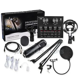 Professional V8 Condenser Microphone Kit for Podcast Live Stream.