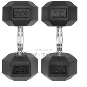 Rubber Coated Hexagonal Dumbell 20kg Pair