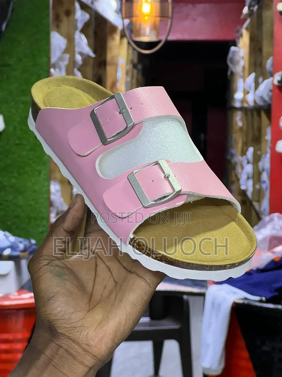 Buckle Cork Sandals “Pink”
Sizes :36-42