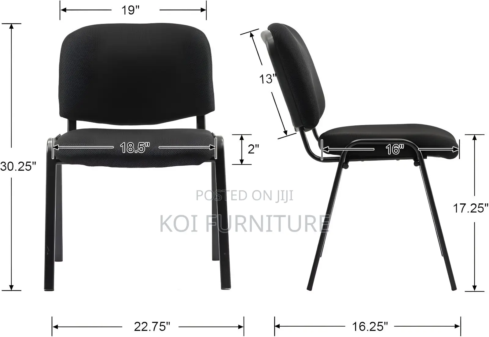 Office Chair : Toky0 Black Tosca Office Visitors Chair