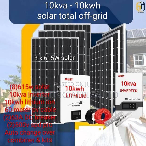 10kva Inverter - 10.26kwh Lithium - (8)615w Solar Offgrid System