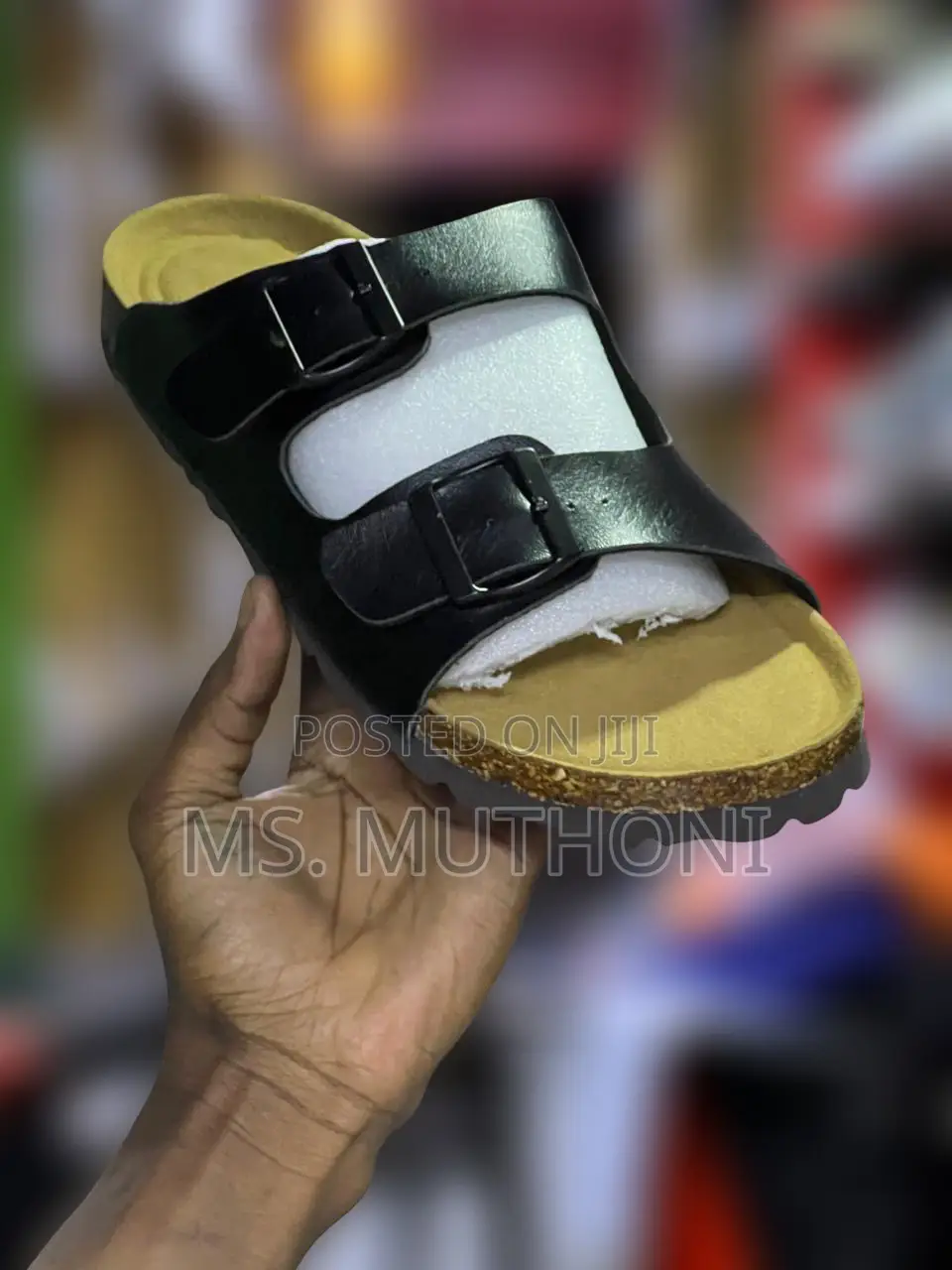 Unisex Double-Buckle Cork Sandals Size 38-45