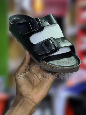 Unisex Double-Buckle Cork Sandals Size 38-45