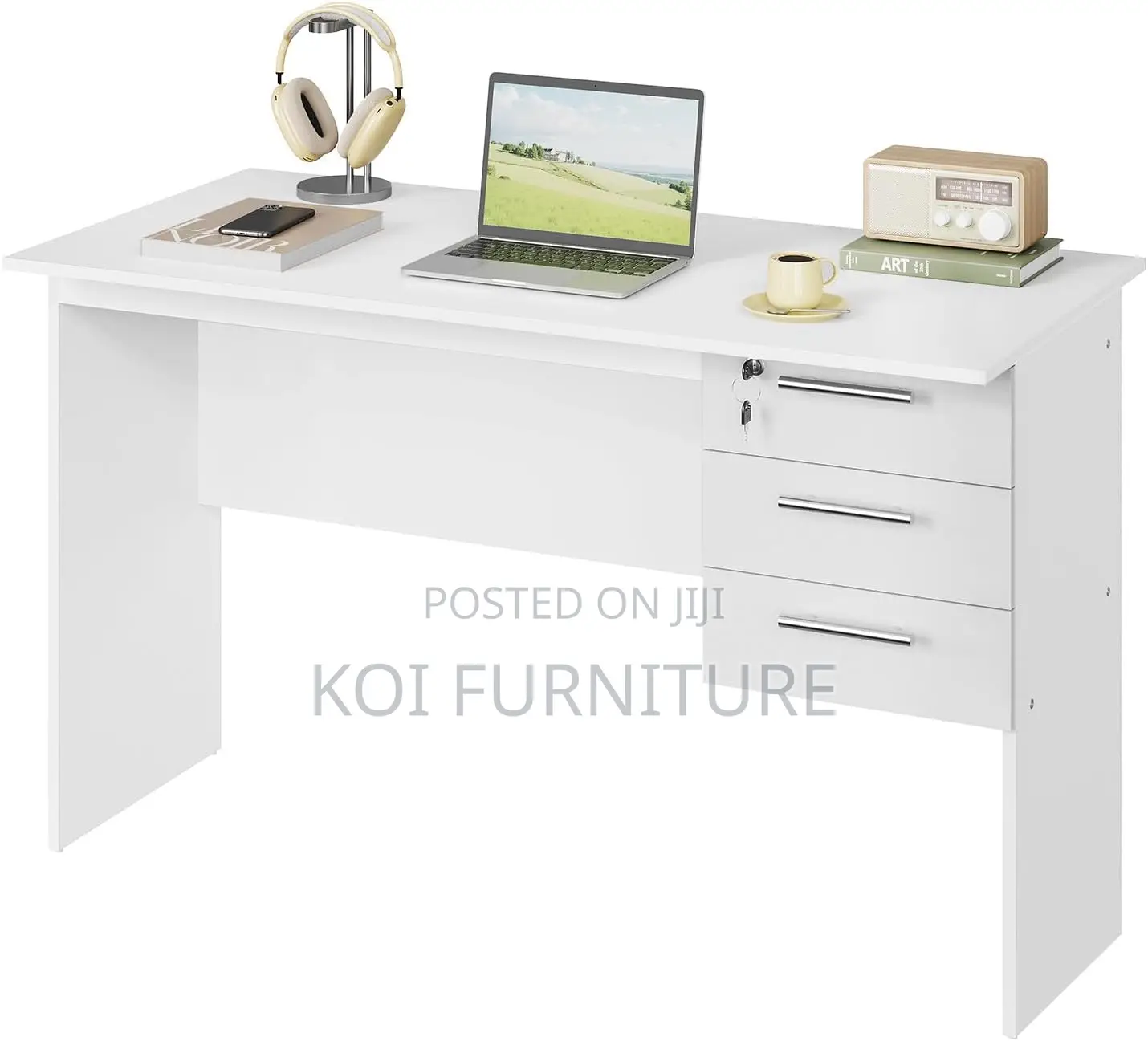 Office Desk : 1.2m-Mone1 Study Desk - (White)