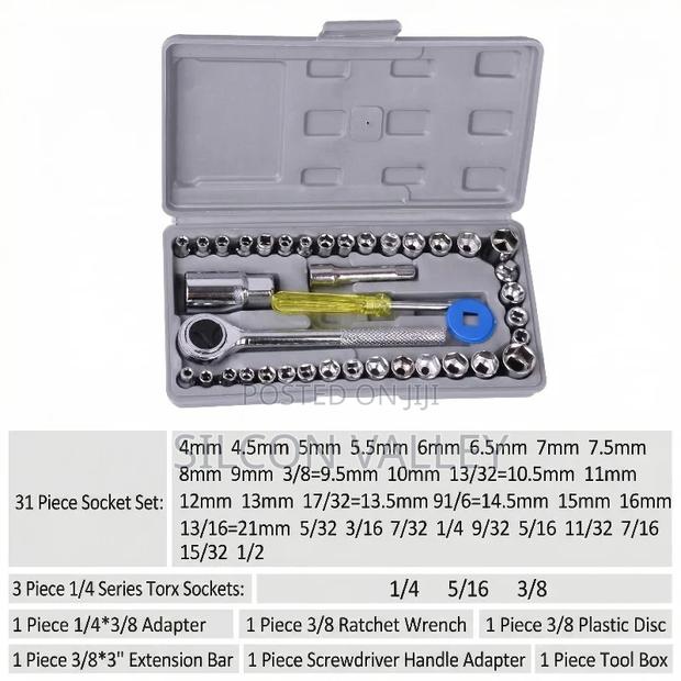 40pcs Socket Ratchet Wrench Set - thumbnail 2