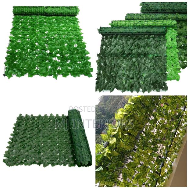Artificial Boxwood Privacy Fence – Light Green Garden Wall Decor - main view