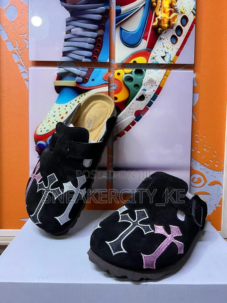 Chrome Hearts Birkenstock Clogs