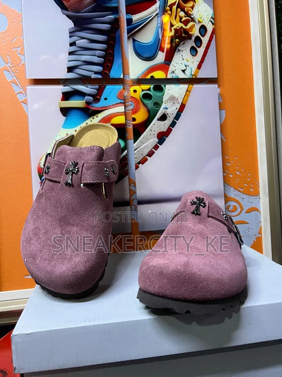 Chrome Hearts Birkenstock Clogs