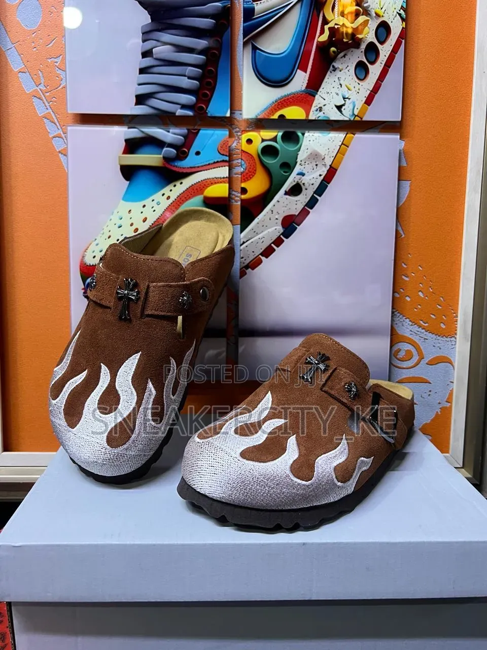 Chrome Hearts Birkenstock Clogs