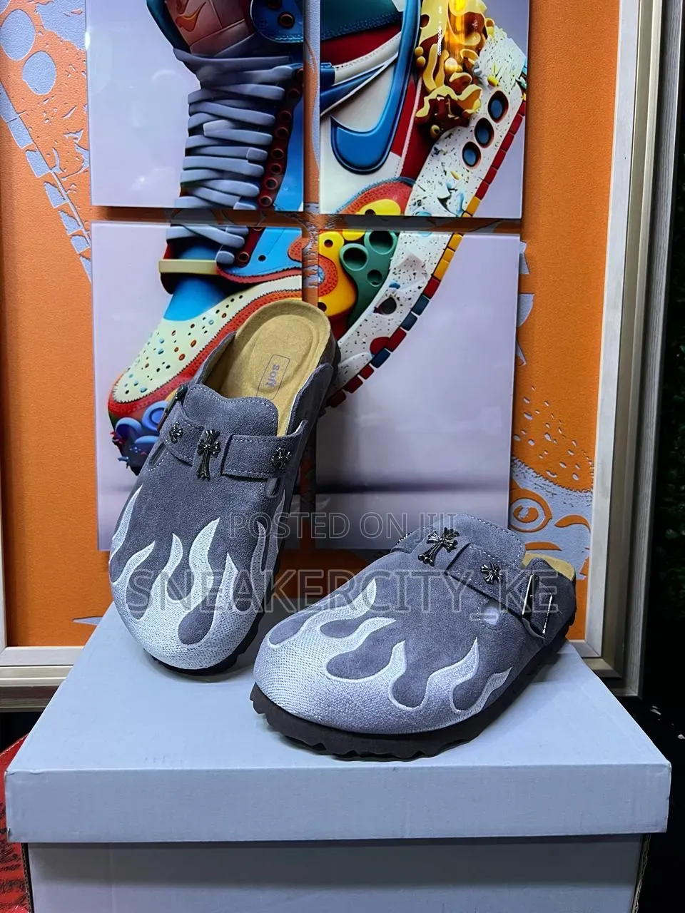 Chrome Hearts Birkenstock Clogs