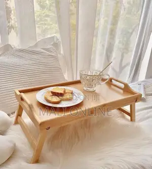 Bamboo Bed Tray Table Folding Laptop Desk Breakfast Serving Tray