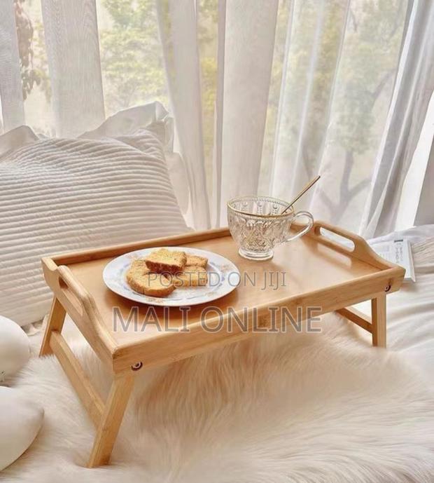 Bamboo Bed Tray Table Folding Laptop Desk Breakfast Serving Tray