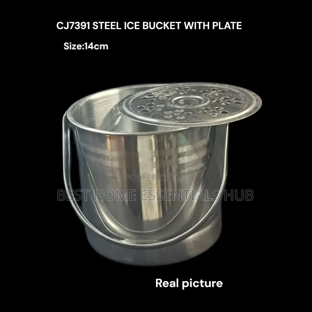 Steel Ice Bucket With Plate (14cm)
