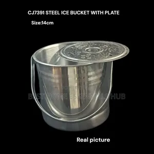 Steel Ice Bucket With Plate (14cm)
