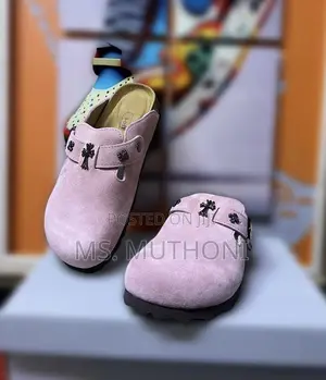 Pink Suede Chrome Hearts X Birkenstock Boston Clogs.