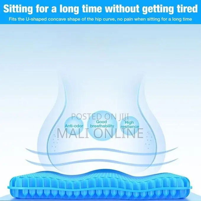 Egg Sitter Gel Seat Cushion Honeycomb Cooling Chair Pad 41x35cm