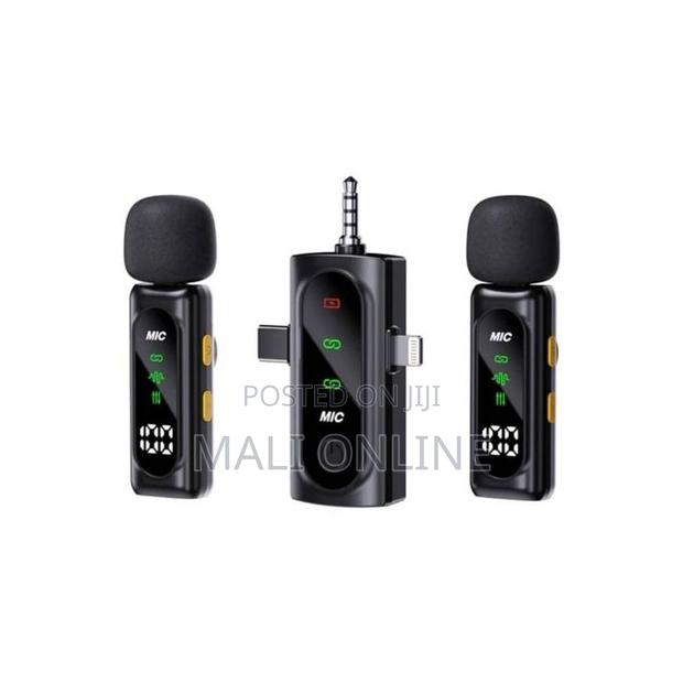 Wireless Lavalier Dual Microphone 3-in-1 Receiver Magnetic Clip-On