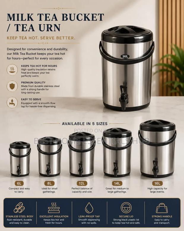 Steel Milk Tea Bucket /6l, 8l,12l,14l,16l