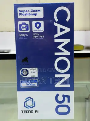 New Tecno Camon 50 256 GB Black