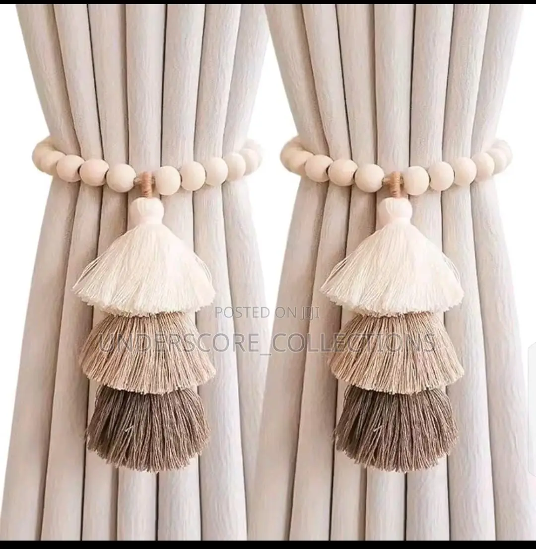 2pc Strong Magnet Curtain Ties With Elastic Rope