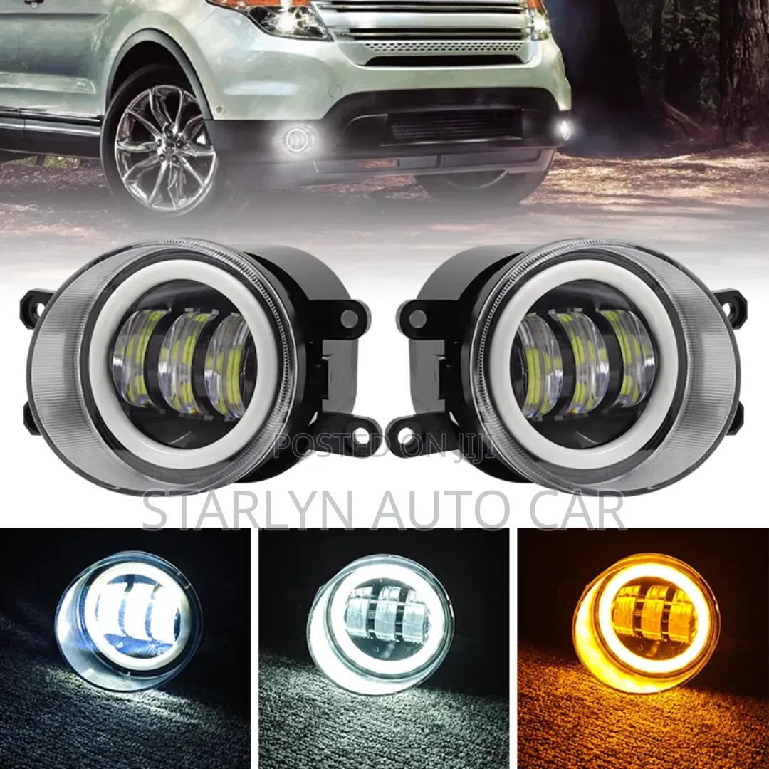 Universal 3-in-1 Led Fog Lights With DRL Angel Eye Ring