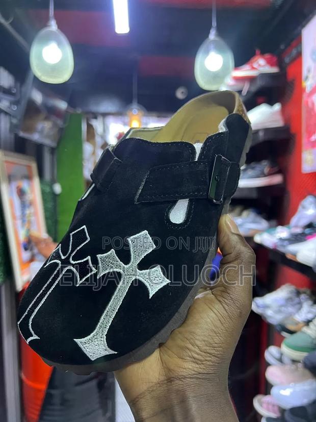 Black Chrome Hearts X Birkenstock Suede Clogs - thumbnail 2