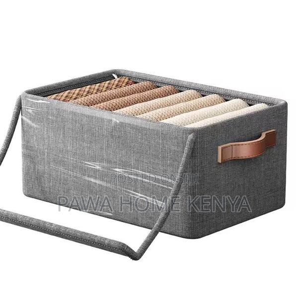 Collapsible Fabric Organizer With a Cover / Storage Basket - thumbnail 3