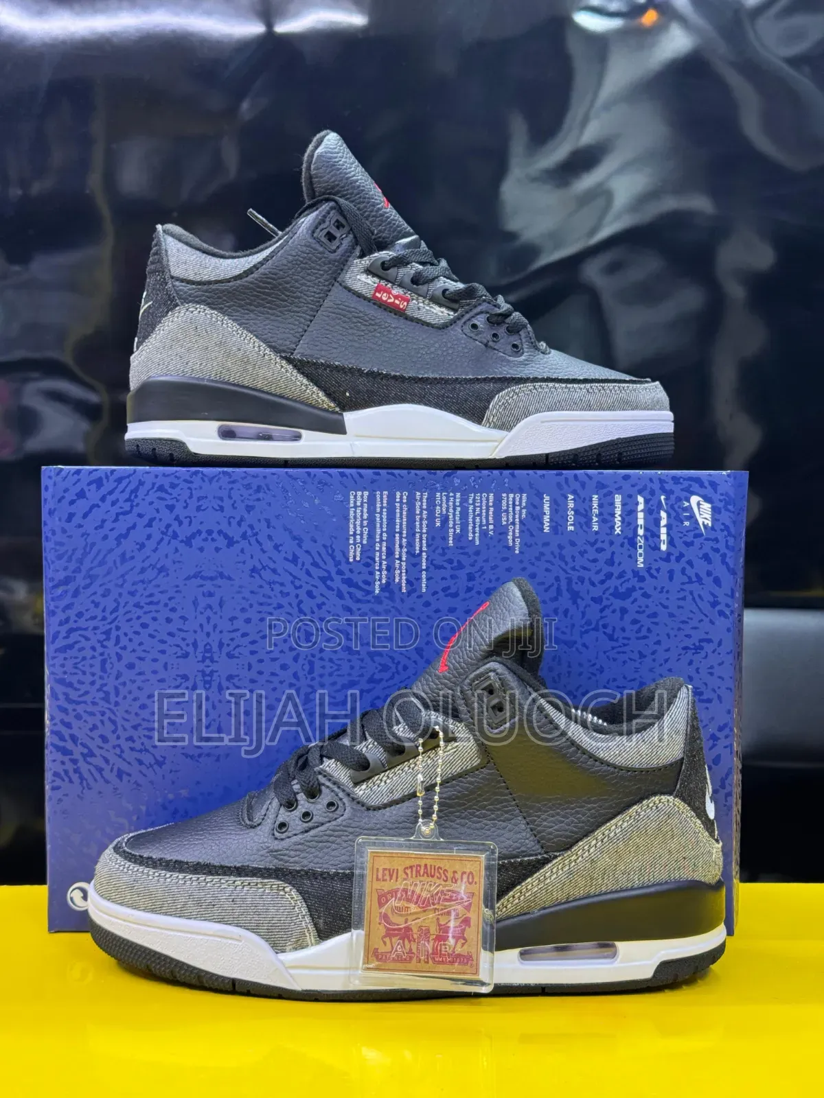 Levi’S  Jordan 3 Retro
“ Black Denim ”
 
 Sizes: 38-45