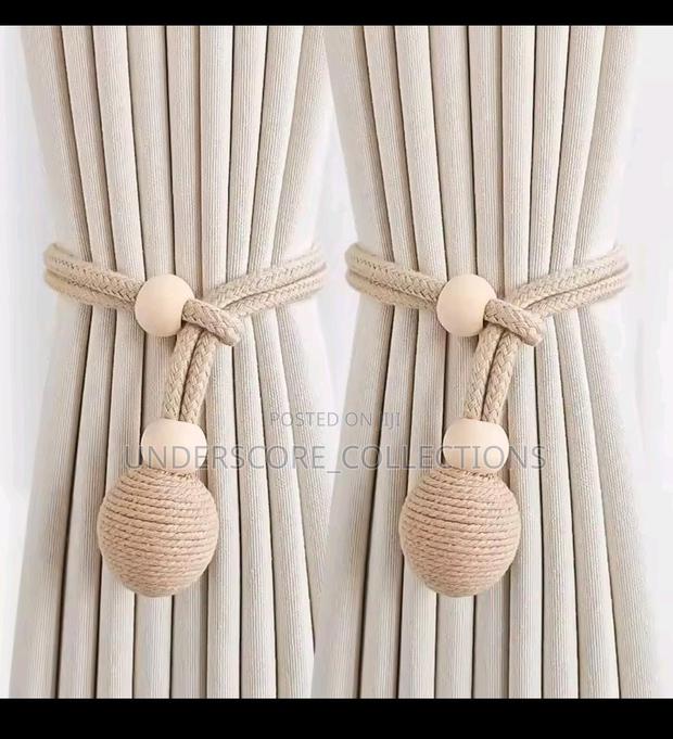 Two Pieces Nordic Style Cotton Rope Curtain
