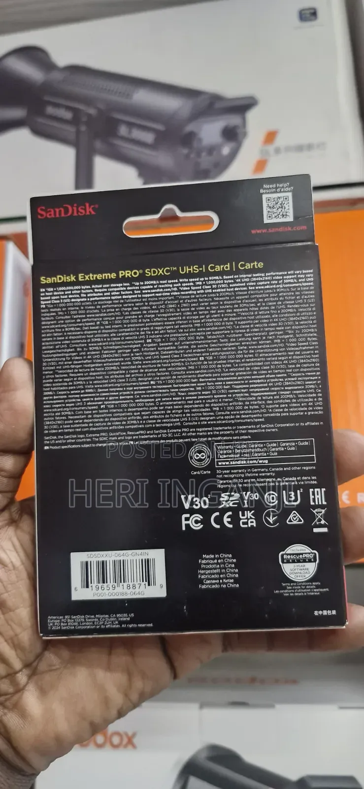 Sandisk 64gb Extreme Pro 200mbs