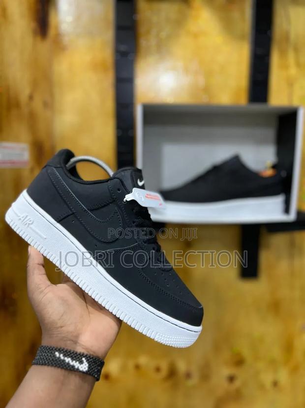 Black Suede Nike Airforce One Sneakers - thumbnail 2