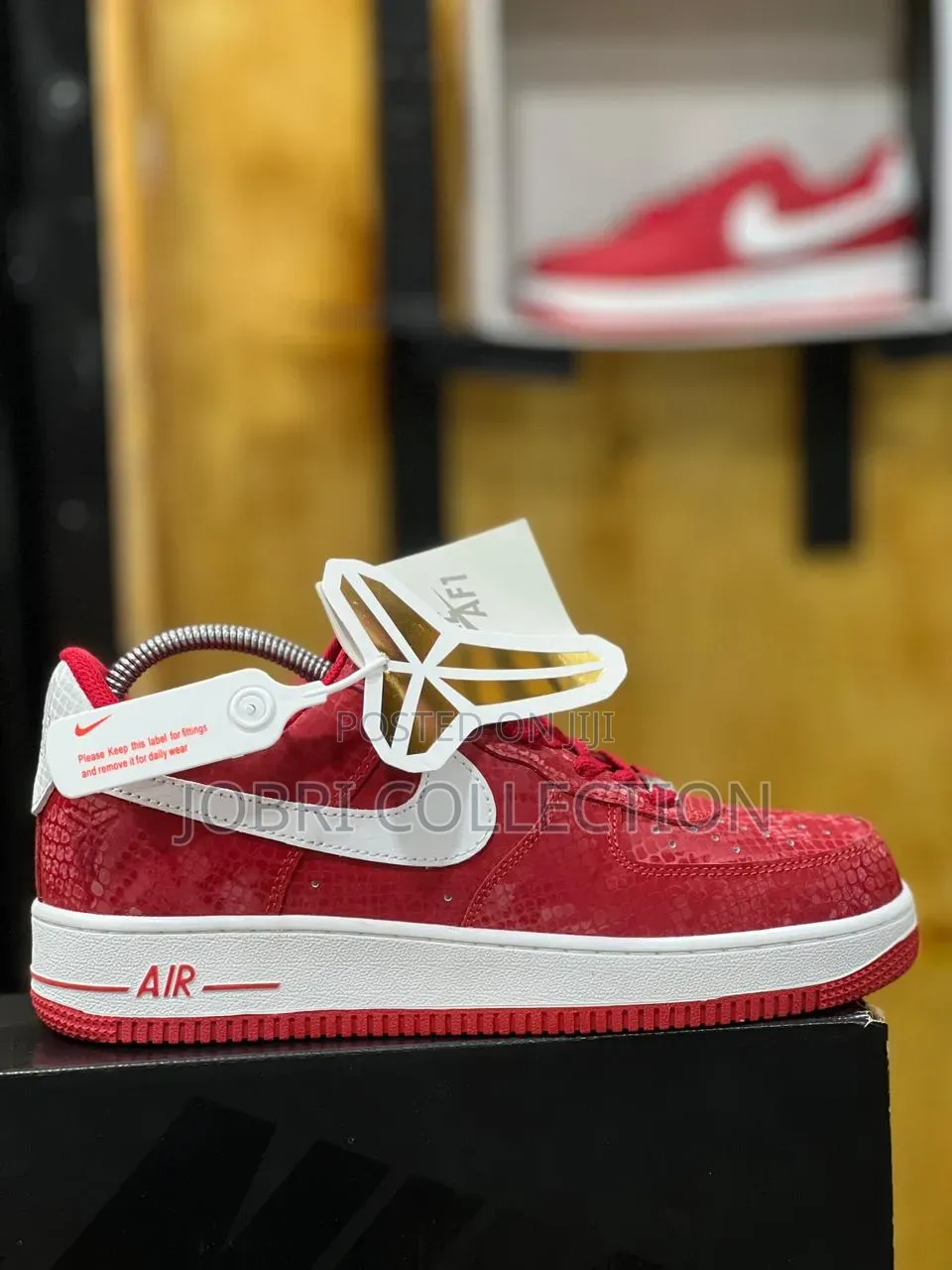 Red and White Nike Airforce One Kobe Bryant Sneakers