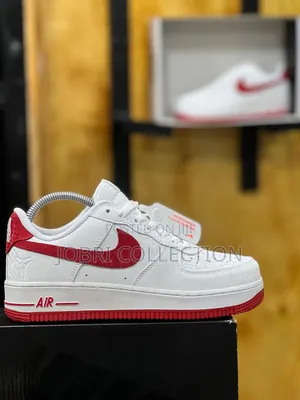 Red and White Nike Airforce One Kobe Bryant Sneakers