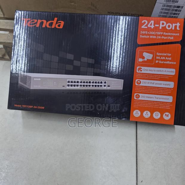 Tenda 24 Channel Poe Switch With Gigabit Uplink