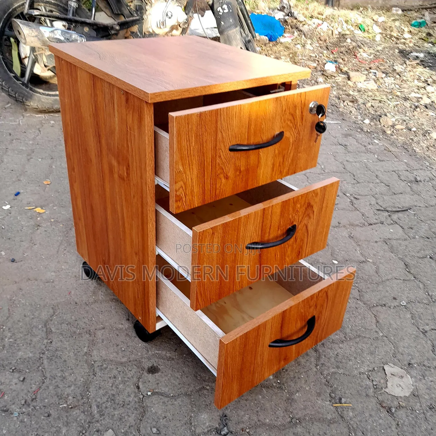 3-Drawers Mobile Pedestal Cabinet