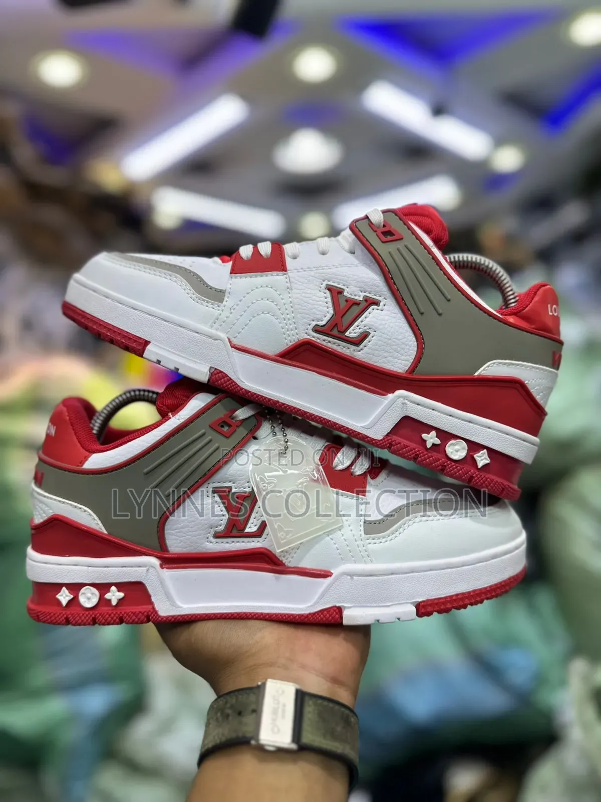 Louis Vuitton White/Red Trainers - Luxury Streetwear Sneakers