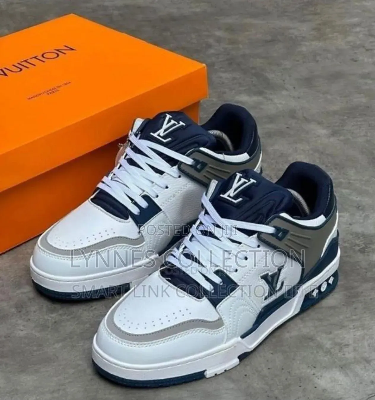 Louis Vuitton White/Blue Trainers - Luxury Streetwear Sneakers