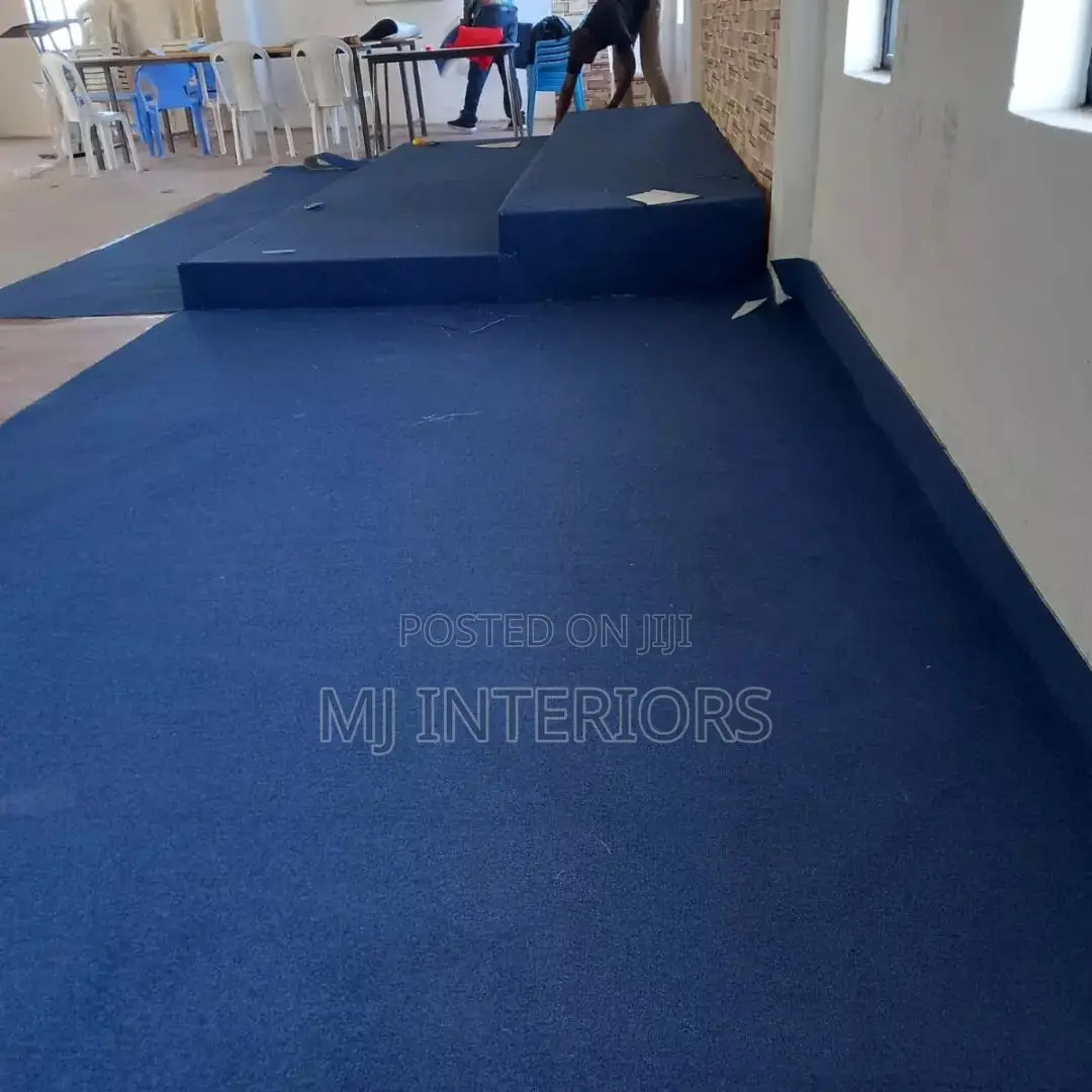 Rich Blue Delta Carpet for Church Decor