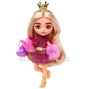 Barbie Extra Mini Doll With Moto Jacket, Accessories Doll Stand