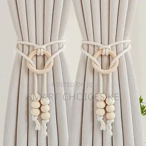 2pcs Natural Cotton Rope Curtain Tiebacks Boho Style